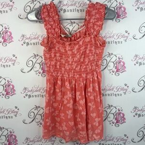 725 originals tank top butterfly’s butterfly 🦋 peach orange pink smocked y2k